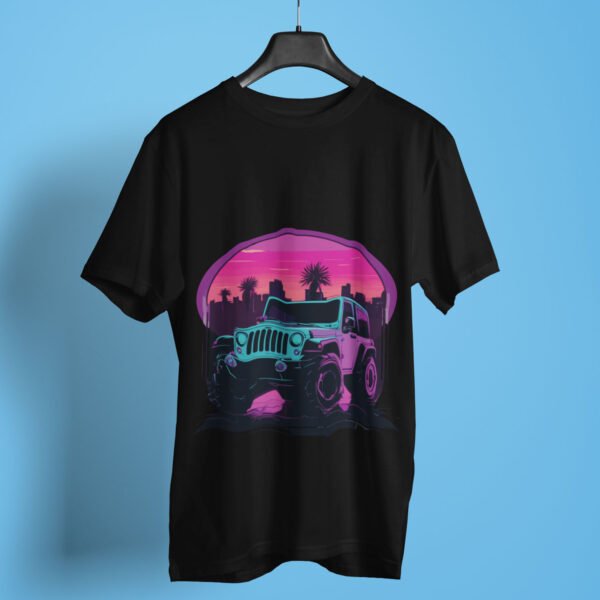 Jeep Lover Colorful Neon T-Shirt - Drive through adventure with this vibrant and exciting tee.