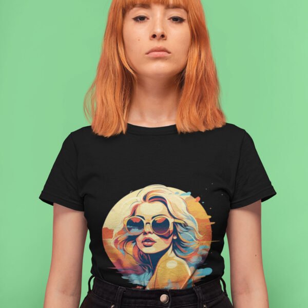 Girl Wearing Glasses Colorful T-Shirt - Trendy Fashion Design