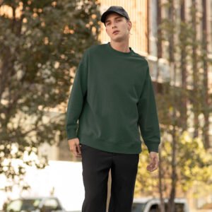 Unisex Oversized Sweatshirt Bottle Green - Comfort and Style