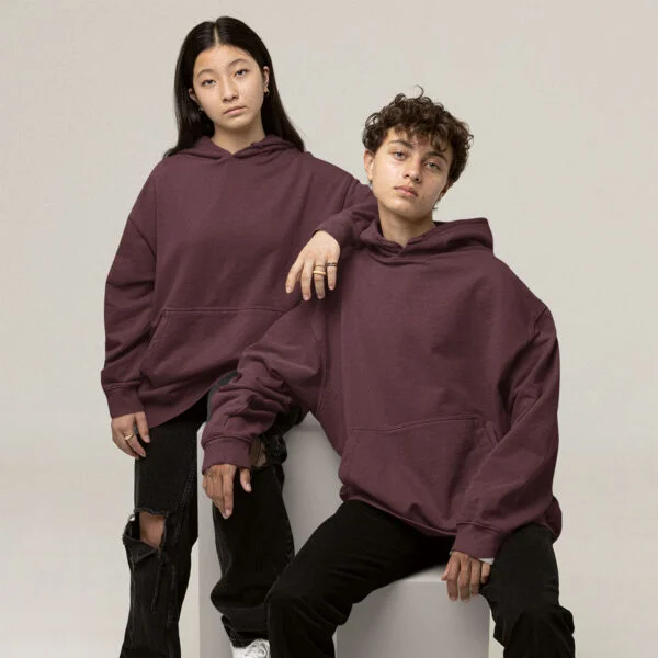 Unisex Oversized Hooded Sweatshirt Maroon - Comfort and Style