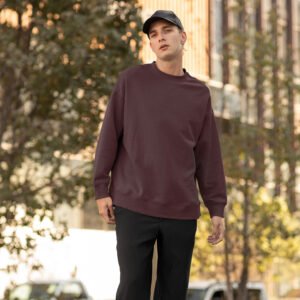 Unisex Oversized Sweatshirt Maroon - Comfort and Timeless Style
