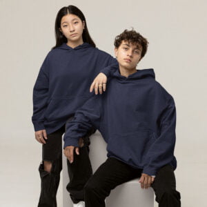 Unisex Oversized Hooded Sweatshirt Navy Blue - Warmth and Style