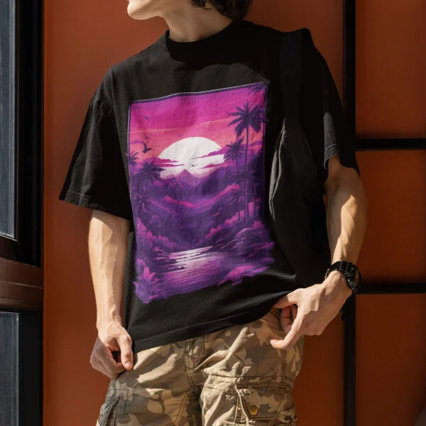 Paradise Adventure Neon T-Shirt - Illuminate your adventure with vibrant neon hues.