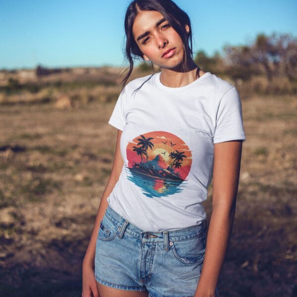 Beautiful Island Women's T-Shirt - Scenic Tropical Design