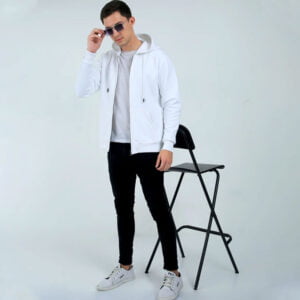 Unisex Heavyweight Zip Hoodie White - Warmth and Style