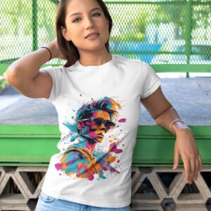 Girl Wearing Glasses T-Shirt - Chic Fashion Design