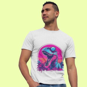 Neon Color Dragon Printed T-Shirt - 100% Cotton, 180 GSM, Super Combed, Pre Shrunk, Bio Washed, Lycra Ribbed Neck - Unisex Regular Fit