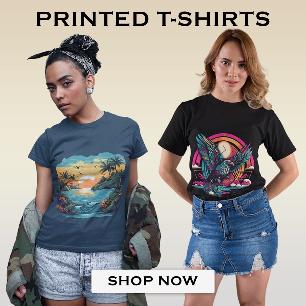 Stylish Women's Graphic Tops by Vougeland - Chic and Trendy Printed T-Shirts