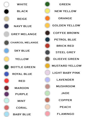 pick any 4 t shirt colors