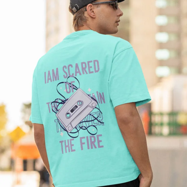 Iam Scared of the Mountain of the River of the Fire" Oversized Premium Printed T-shirt - 240 GSM 100% Cotton