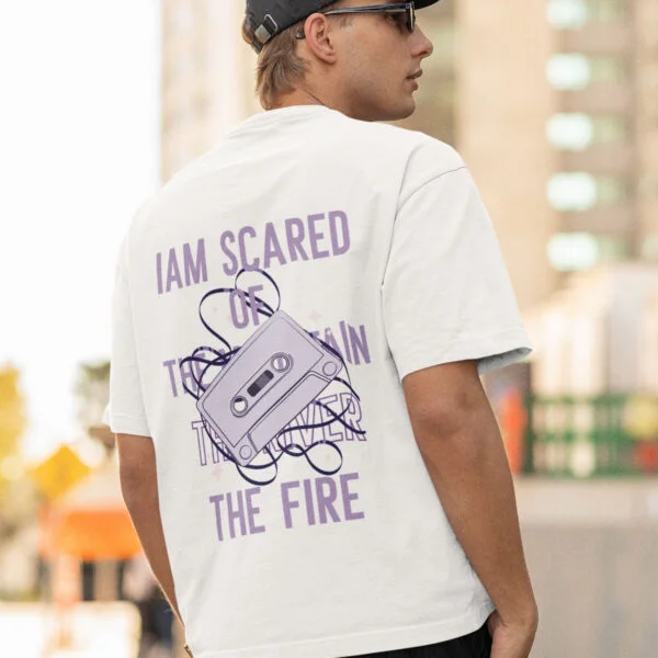 Iam Scared of the Mountain of the River of the Fire" Oversized Premium Printed T-shirt - 240 GSM 100% Cotton