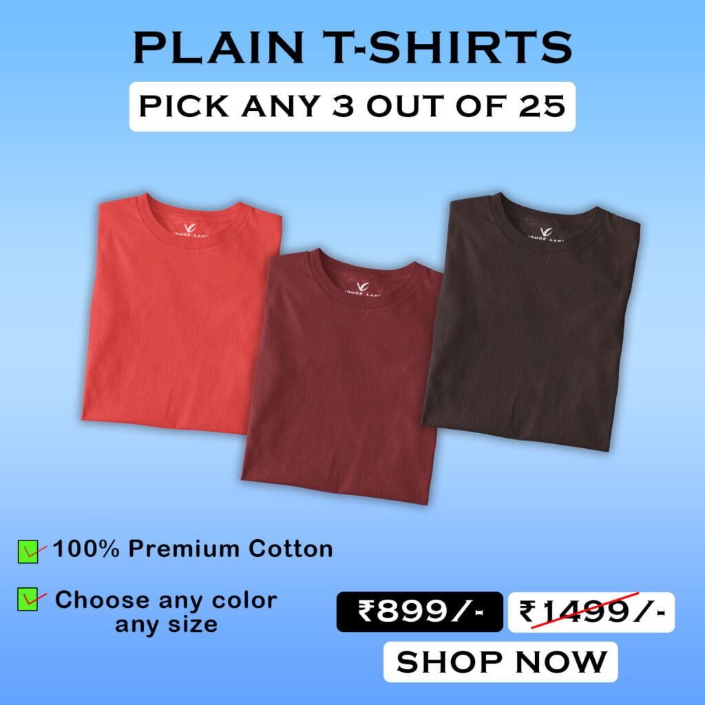 Pick any 3 Plain T Shirt